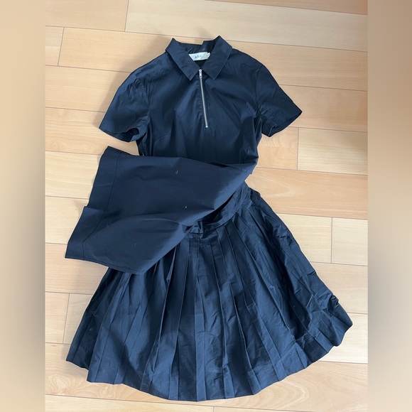 A.L.C collared black cotton poplin dress S 6 - Picture 3 of 6